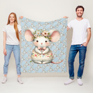 Couverture Polaire Cuisine Florale Souris Couronne Fleur