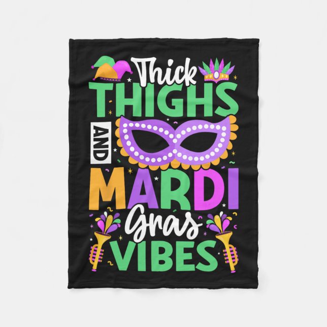 Couverture Polaire Cuisses Épaisses Et Vibes De Mardi Gras  (Devant)