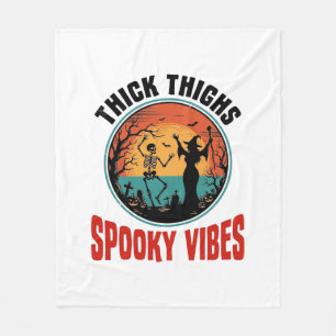 Couverture Polaire Cuisses Épaisses Vibes Sombres Design Halloween Vi