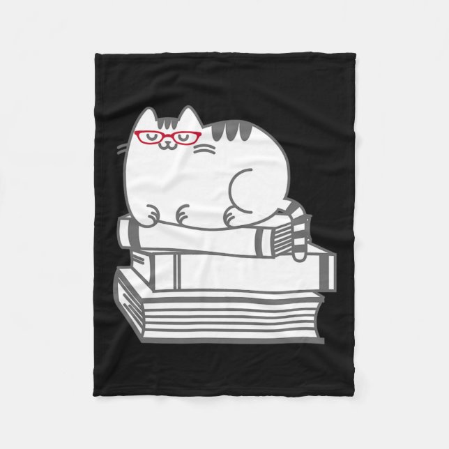 Couverture Polaire Cuite Livre Chat Nerd - Funny Chemise Nerdy Kitten (Devant)