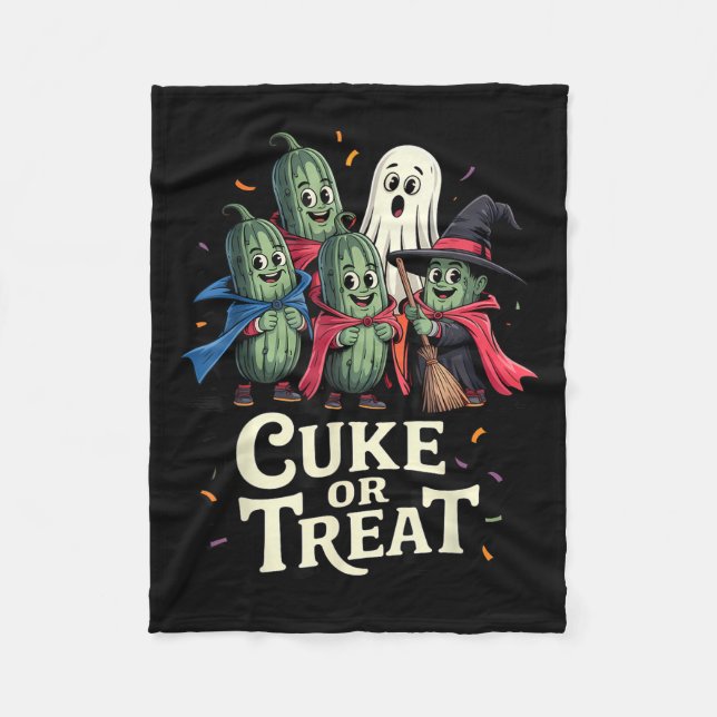 Couverture Polaire Cuke Ou Treat - Drôle Costume De Cuber Halloween (Devant)