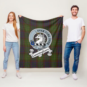 Couverture Polaire Cunningham Chasse Clan Moderne Badge Tartan Plaid