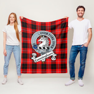 Couverture Polaire Cunningham Moderne Clan Badge Tartan Plaid