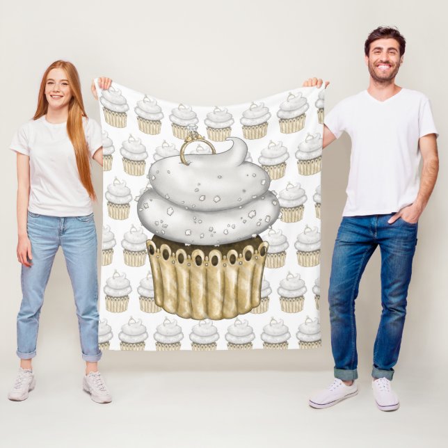 Couverture Polaire Cupcake de fiançailles sucré (En situation)