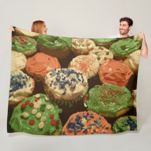 Couverture Polaire Cupcakes de Noël avec arroses