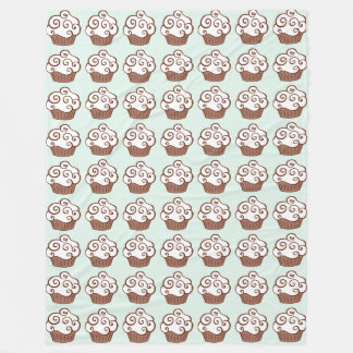 Couverture Polaire Cupcakes Mint Green Blanche