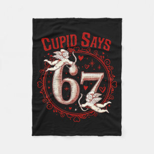 Couverture Polaire Cupid dit 67 drôle 6 7 Six Sept Meme Slang Valen