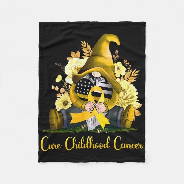 Couverture Polaire Cure Childhood Cancer Awareness Gold Ribbon Gnome  (Devant)