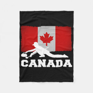 Couverture Polaire Curling Canada Drapeau Fierté Vacances Voyage Cana