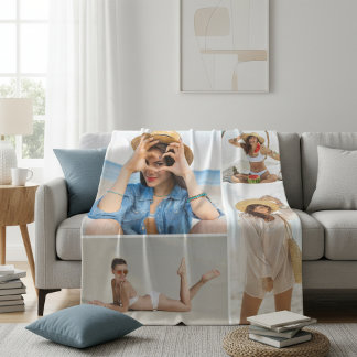 Couverture Polaire Custom 4 Photo Collage Personalized Cozy
