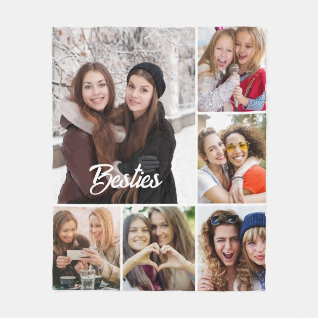 Couverture Polaire Custom "Besties" Photo Collage  (Devant)