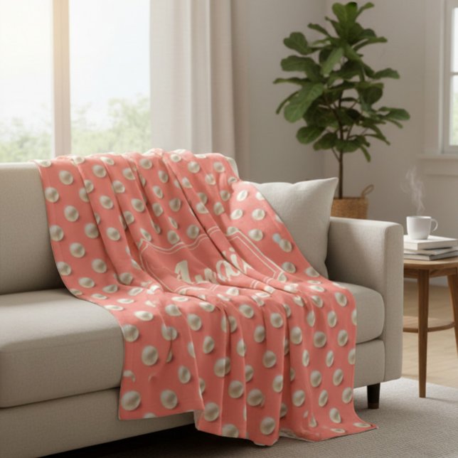 Couverture Polaire Custom Coral & Pearls Elegant Soft Throw Blanket (Créateur téléchargé)