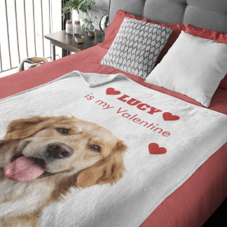 Couverture Polaire Custom Dog Photo Valentine's Day Blanket