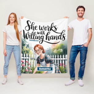 Couverture Polaire Custom Elle travaille avec les mains de volonté Ch