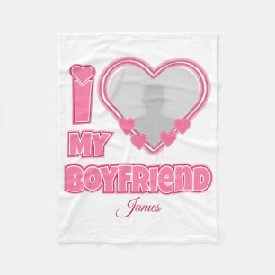 Couverture Polaire Custom I Love My Boyfriend - Ajouter photo et nom