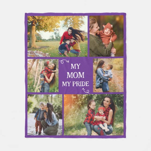 Couverture Polaire Custom Mother 6 Photo Gifts Mom Pride Birthday (Devant)
