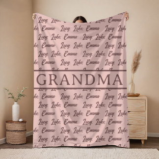 Couverture Polaire Custom Name Blanket Birthday Gift for Mama or Nana
