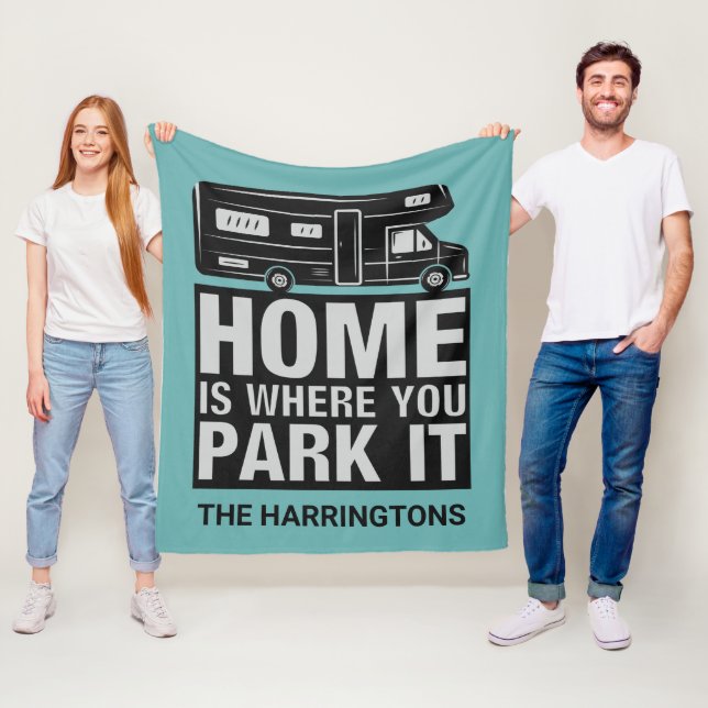 Couverture Polaire Custom name & color Camper Van (En situation)