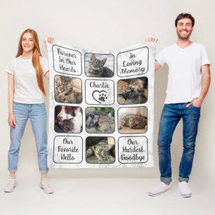 Couverture Polaire Custom Pet Cat Memorial 7 Photo Marque Votre Texte