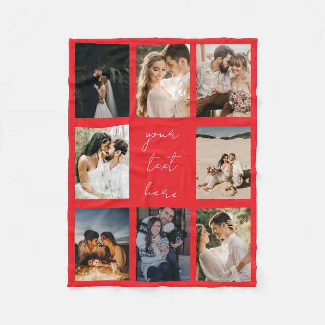 Couverture Polaire Custom Photo Collage Personalized Picture Romantic (Devant)