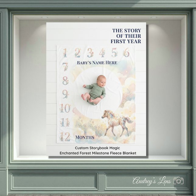 Couverture Polaire Custom Storybook Magic Enchanted Forest Milestone  (Créateur téléchargé)