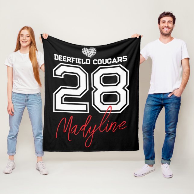 Couverture Polaire Custom Volleyball Name Number School  (En situation)