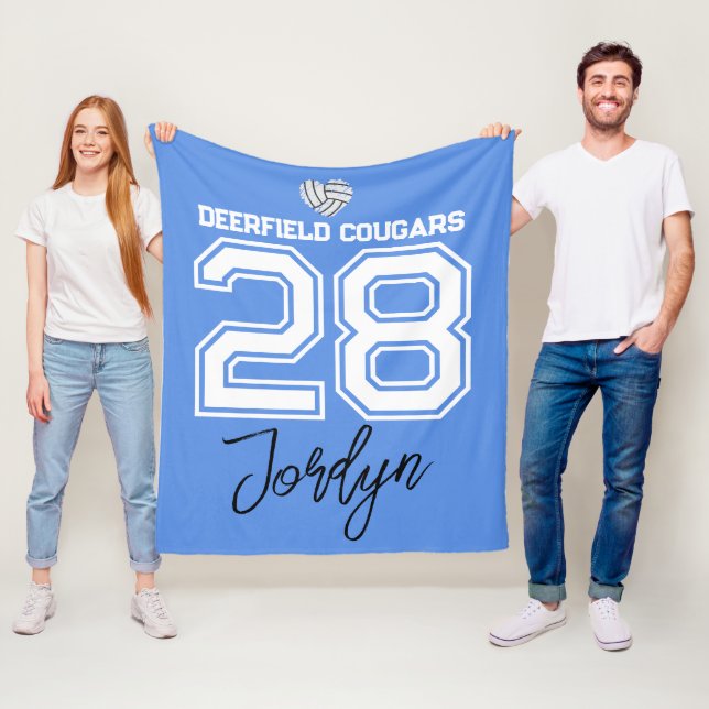Couverture Polaire Custom Volleyball Name Number School  (En situation)