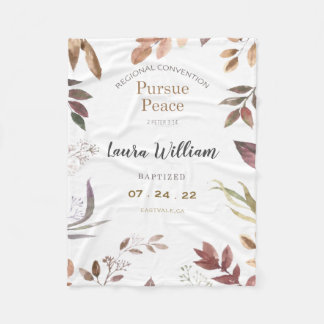 Couverture Polaire Customisé 2022 Convention JW Baptism Fleece Blan