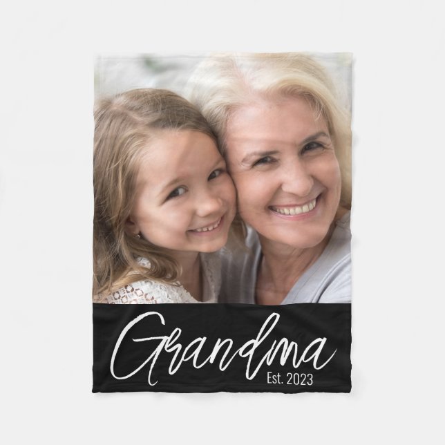Couverture Polaire Customizable Grandma Established Year Photo (Devant)