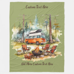Couverture Polaire Customize Camper Van Parked In The Woods Camping