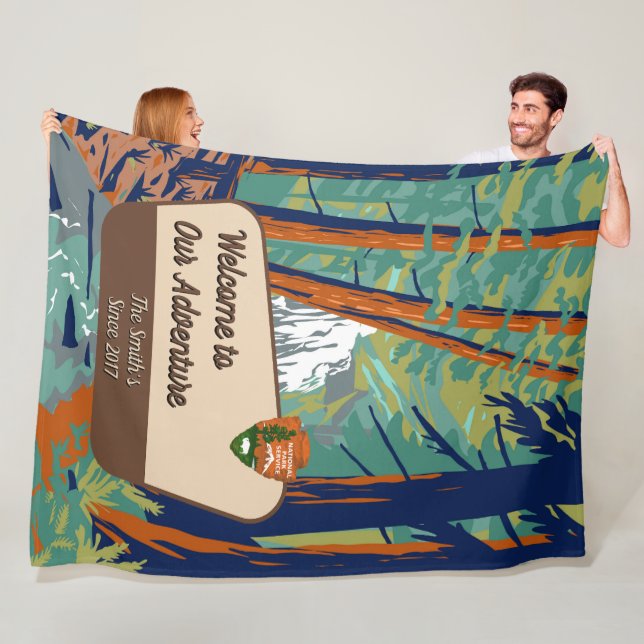 Couverture Polaire Customize Moran State Park Family Camping Adventur (En situation)