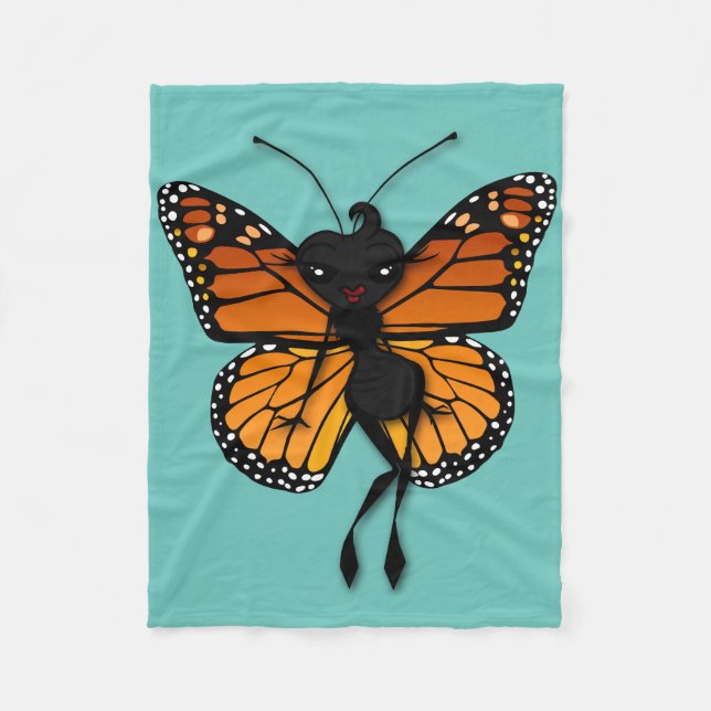 COUVERTURE POLAIRE CUT MONARCH BUTTERFLY LADFLEECE BLANKET (Devant)