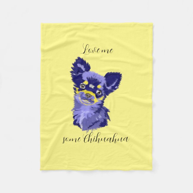 Couverture Polaire Cute Abstrait Chihuahua Fleece Blanket (Devant)