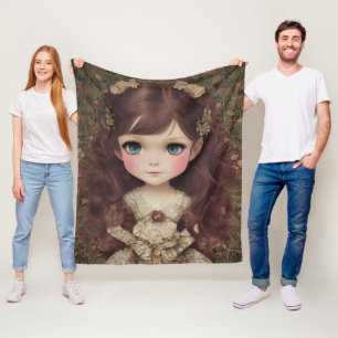 Couverture Polaire Cute Adorable Style Vintage Chibi Kawaii Girl Art