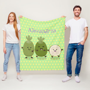 Couverture Polaire Cute ananas guava feijoa drôle dessin animé