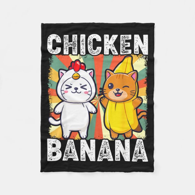 Couverture Polaire Cute Animals In Chicken And Banana Costumes Kawaii (Devant)