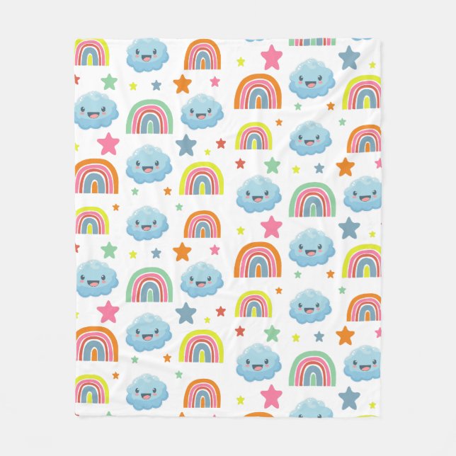 Couverture Polaire Cute arc-en-ciel (Devant)