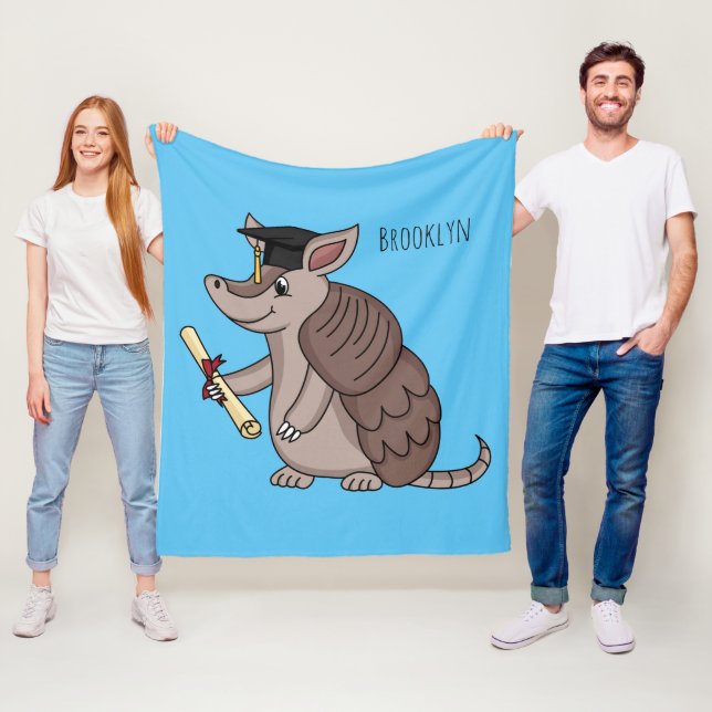 Couverture Polaire Cute armadillo avec dessin animé de la casquette d (En situation)