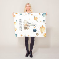 Cute Astronaut Space Monogram Garçons