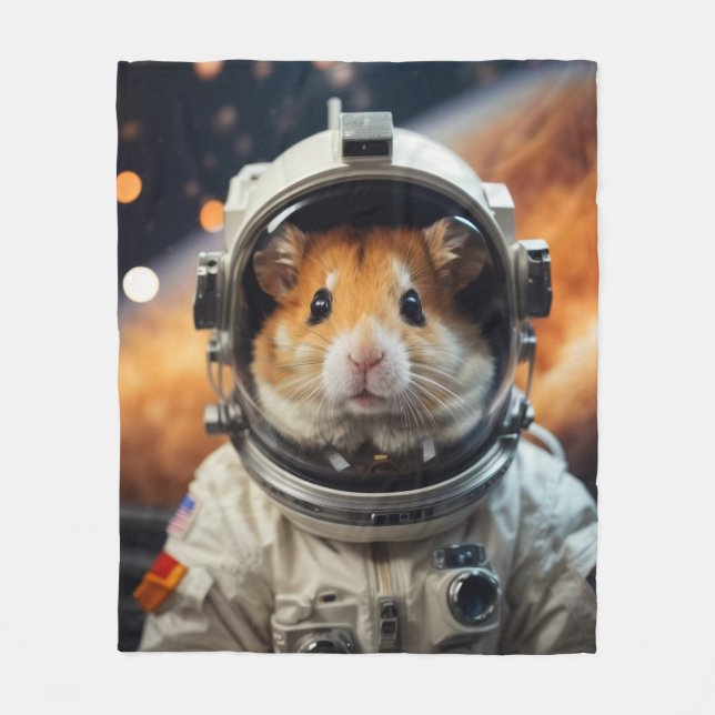 Couverture Polaire Cute astronaute spatiale Hamster (Devant)