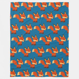 Couverture Polaire Cute Astute Cartoon Fox polaire Blanche