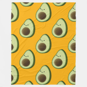 Couverture Polaire Cute Avocado Motif de dessin animé Sherpa Blanket