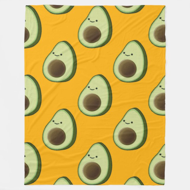 Couverture Polaire Cute Avocado Motif de dessin animé Sherpa Blanket (Devant)