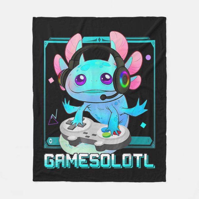 Couverture Polaire Cute Axolotl Lover Gamesalotl Jeu Axolotl Enfants (Devant)