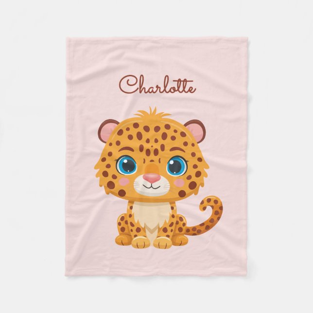 Couverture Polaire Cute Baby Leopard Safari Animal Kids (Devant)