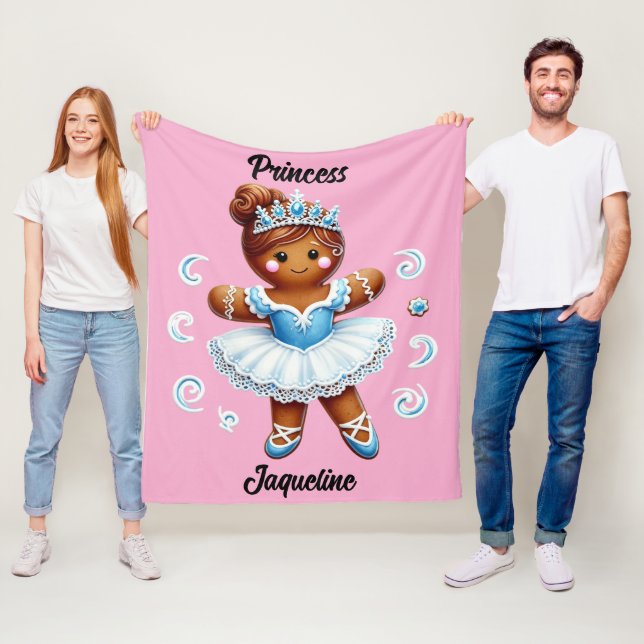 Couverture Polaire cute ballerina gingerbread girl Fleece Blanket (En situation)
