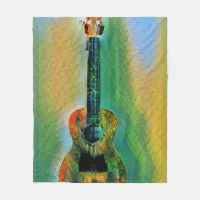 Couverture Polaire Cute Bass Guitare (Devant)