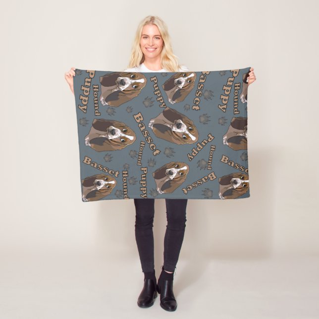 Couverture Polaire Cute Basset Hound Puppy (En situation)