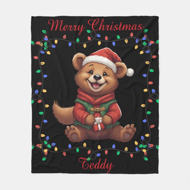 Couverture Polaire Cute Bear Fleece Blanche (Devant)