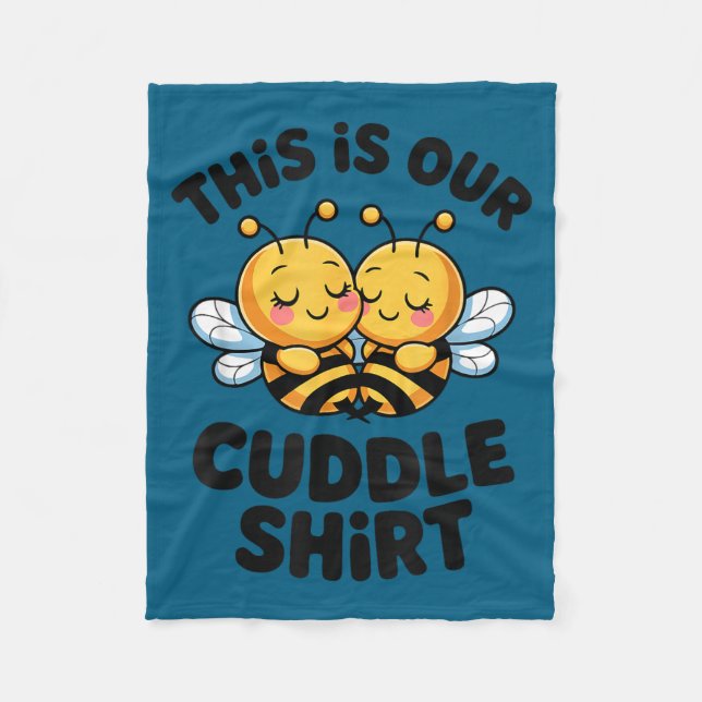 Couverture Polaire Cute Bee Couple Cuddle Funny Romantic  (Devant)